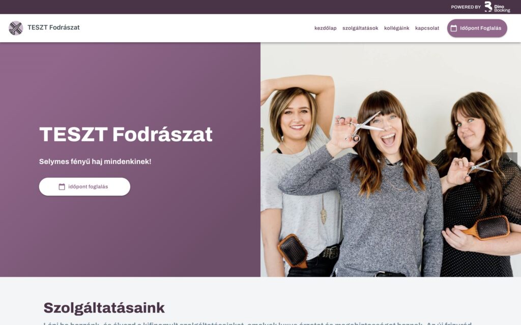 Időpontfoglaló weboldal